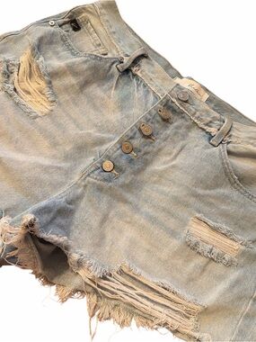 KANCAN Light Blue Distressed Jean Shorts